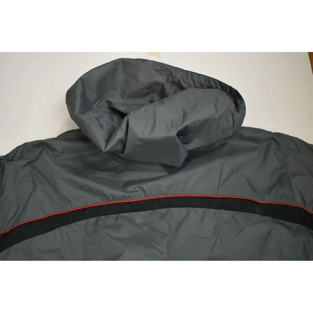 Nike Mens Grey Zip Front Long Sleeve Athletic Windbreaker Running Hood Jacket L - Picture 9 of 9